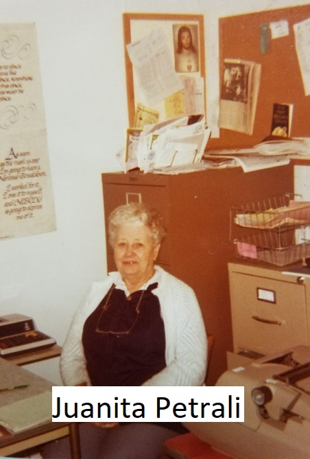 Picture of Juanita working in the office in the 1970s